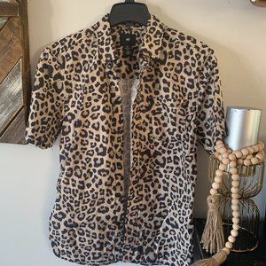 H&M Animal Print Button Up